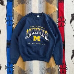Vintage 90s University Of Michigan Wolverines Crewneck Sweatshirt Size Medium